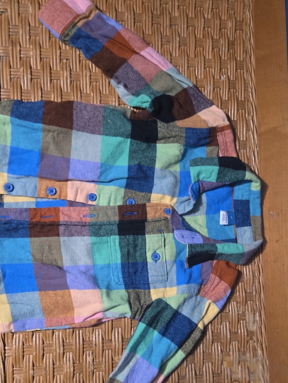 Old Navy Blue and Green Plaid Toddler Button-Up